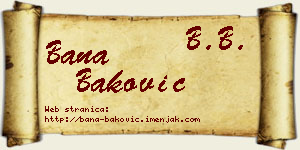 Bana Baković vizit kartica